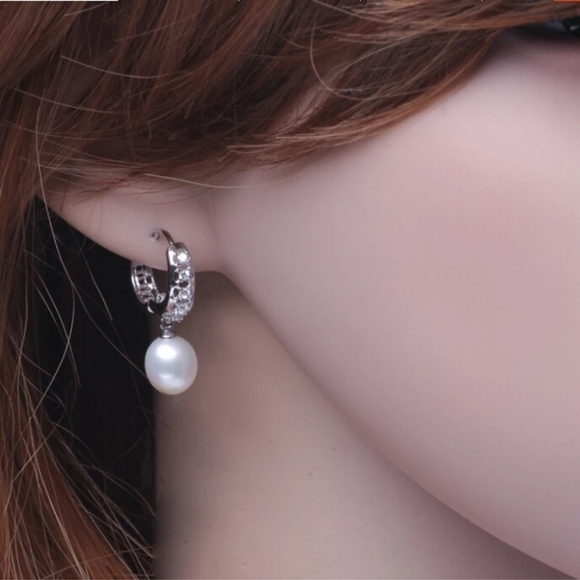 925 sterling silver and freshwater pearl earrings - Picture 6 of 6